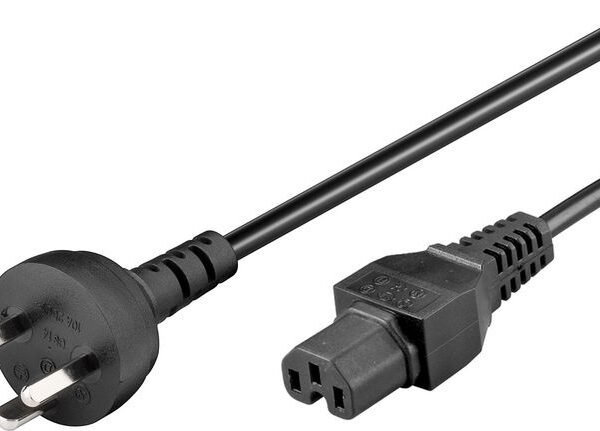 Power Cord DK EDB to C15 1.8m DK IEC 320 EDB to C15  black H05VV-F 3Gx0.75mm2