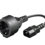 Power Cord C14 -Schuko M-F 0,23m. 3Gx1MM2, 10/16A 250V