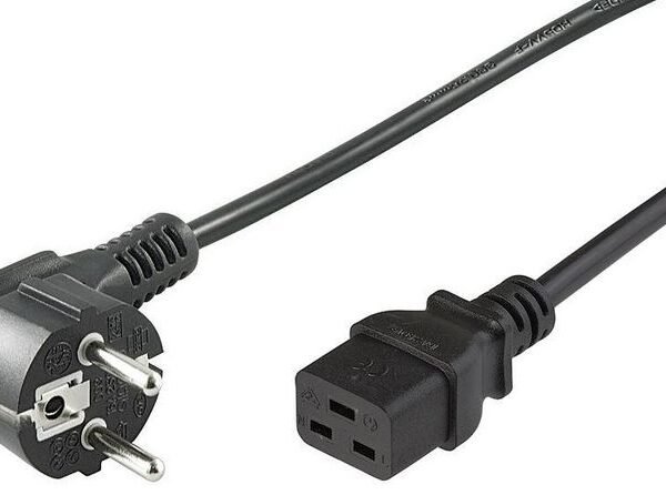 Microconnect PE07719005 power cable Black 0.5 m Power plug type E+F C19 coupler