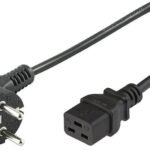 Power Cord CEE 7/7 - C19 0.5m Angled Schuko - C19 H05VV-F3x1mm2 CU, Male-Female