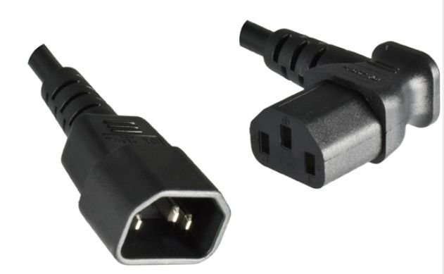 Img_25425426.jpg Power Cord 1.8m Extension C13-C14, Angled, Black. 0.75 mm? - Image 1