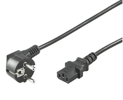 Img_25425479.jpg Power Cord CEE 7/7 - C13 2m Angled Connector Schuko H05-VV-F3G m 0,75mm3 - Image 1