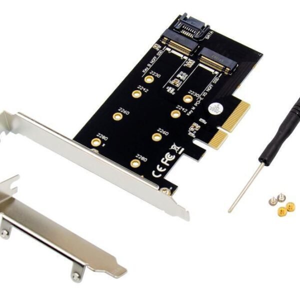 PCIe x4 M.2 B & M Key NVMe SSD Adapter No driver is  required because the driver is transparent to the operating system