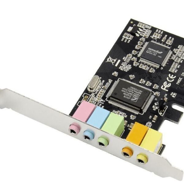 5.1 Channels PCIe sound card Main chip : CMI 8738 Channels  : 6, functions : karaoke, recording