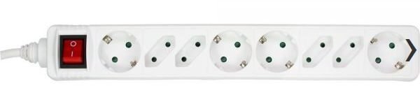 Power Strip 8 port 3M White 4x Type F German+4x Euro Child safty and switch