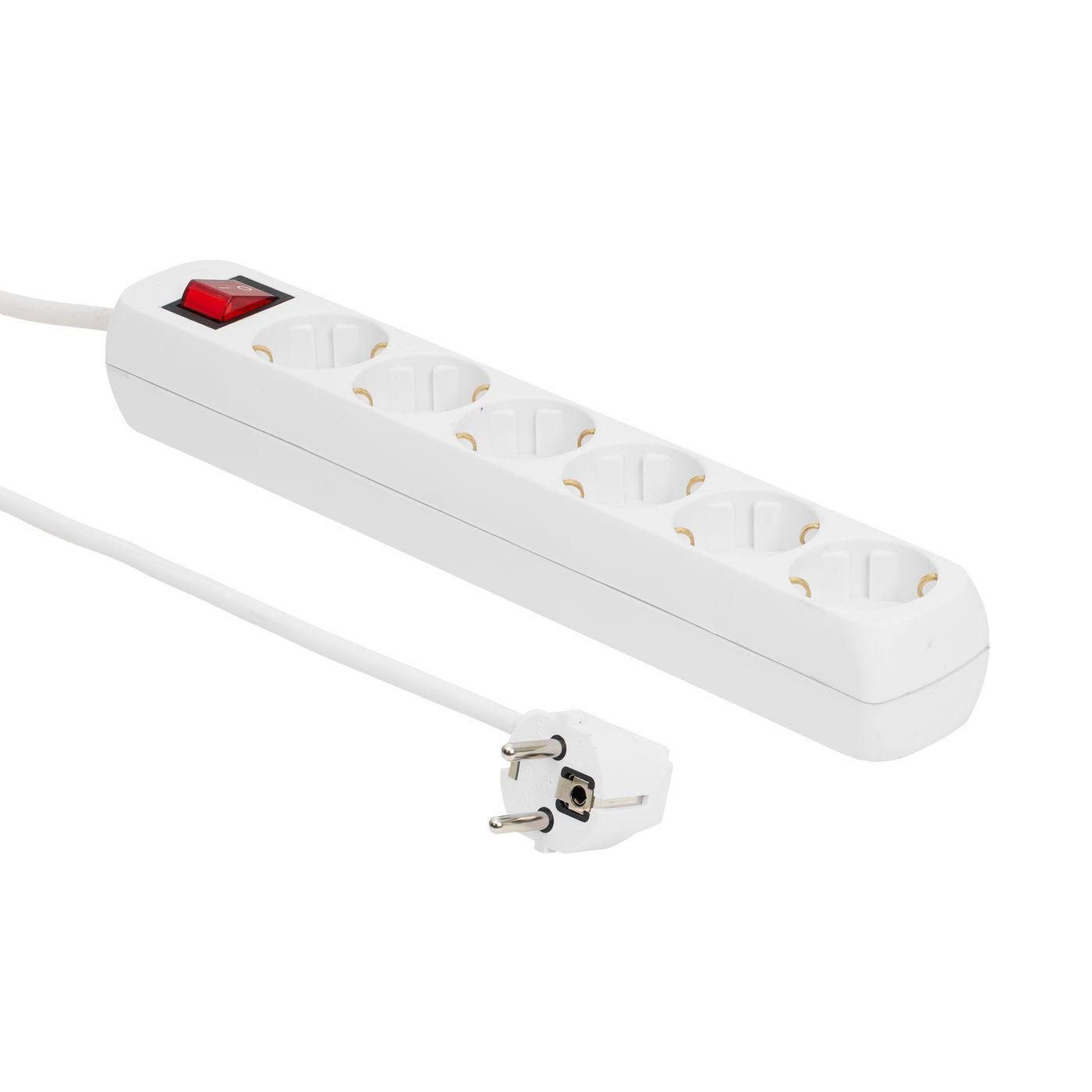 Img_25426181.jpg 6-way Schuko Socket 10M White With ON/OF switch and child protection - Image 1