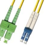 SC/APC-LC/UPC 0.5m OS2 Fibre  Patch Cable SM Duplex LSZH  OD: 2mm, 0.3db Yellow