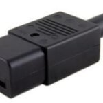 IEC Power Adaptor C19 Plug C19 Socket, Straight, Black 16A 250V