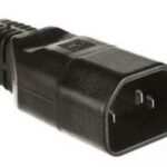 IEC Power Adaptor C14 Plug C14 Socket, Straight, Black 10A 250V