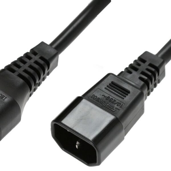 Powercord C13 IEC Lock - C14  black 1,5m, PC1003 Powercord  C13 IEC Lock - C14 black 1,5m, PC1003