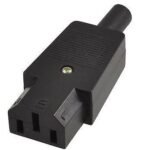 IEC Power Adaptor C13 Plug C13 Socket, Straight, Black 10A 250V