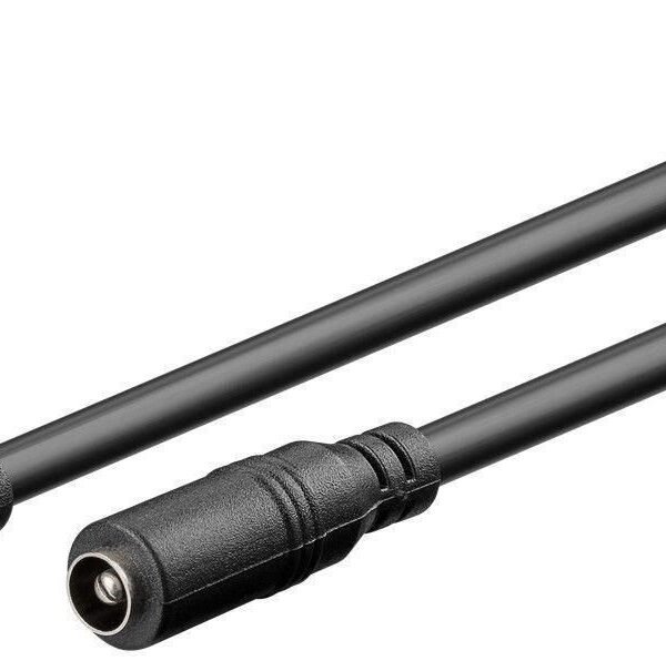 DC Cable 5.50 X 2.50 mm, 3M DC male - DC female, Black,  for Power Supply