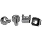 M6 CAGE NUTS & SCREWS 50 Pkg M6 Mounting Screws and  Cage Nuts for Server Rack Cabinet, Screw, Silver, 230 g, 50 pc(s), 14.3 cm, 121