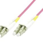 LC/UPC-LC/UPC 50m OM4 Fibre  Patch Cable MM Duplex LSZH  OD: 2mm, 0.3dB Erica Violet