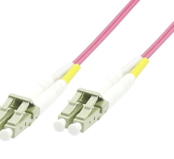 LC/UPC-LC/UPC 50m OM4 Fibre  Patch Cable MM Duplex LSZH  OD: 2mm, 0.3dB Erica Violet