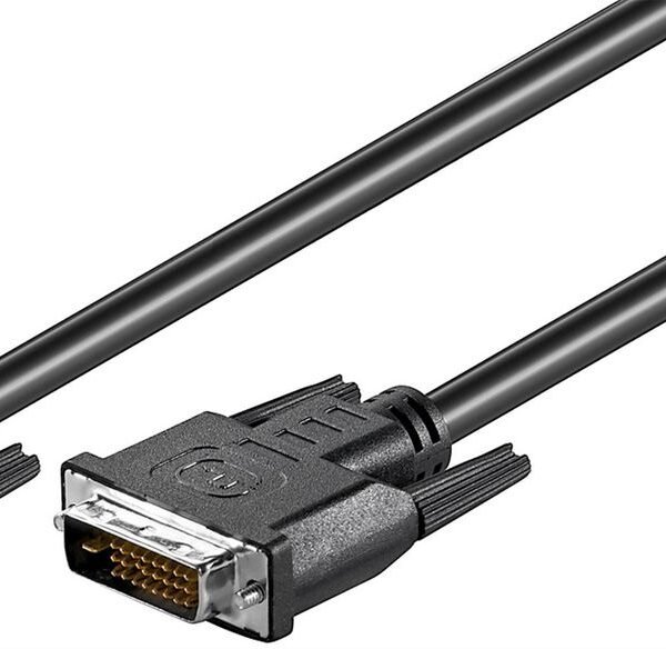 DVI-D 24+1-pin 1m M-M Black Full HD 1080p, Dual Link, HDTV Resolution max.: 2560 x 1600 Pixel, 60Hz