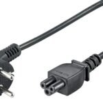 Power Cord CEE 7/7 - C5 1.8m Angled Schuko, Black, H05VV-F3x0.75mm2 CU, Male-Female