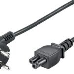 Power Cord CEE 7/7 - C5 5m Angled Schuko, Black, H05VV-F3x0.75mm2 CU, Male-Female