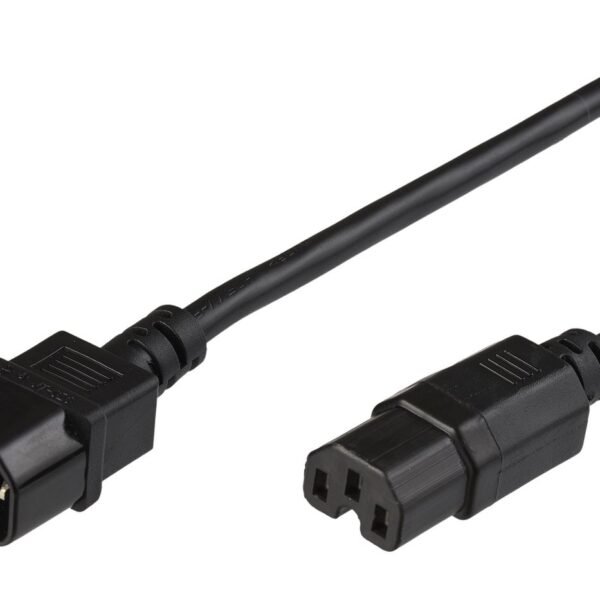 Jumper Cable C14 - C15 2.5m Black, 10A H05VV-F3x1.0mm2 CU, Male-Female