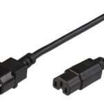 Jumper Cable C14 - C15 1.5m Black, H05VV-F3x1.5mm2 CU, Male-Female