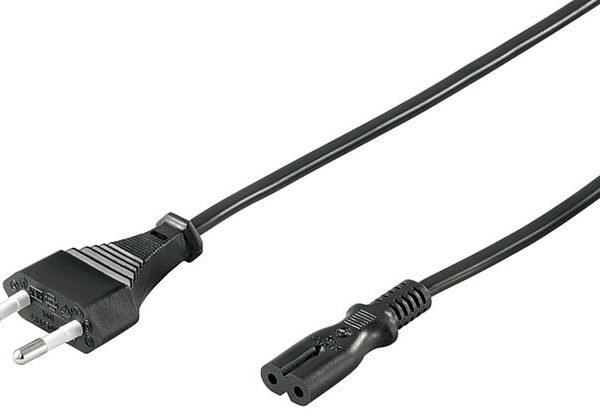 Power Cord CEE 7/16 - C7 1.2m Black, 2.5A, 250V H05VV-F2x0.75mm2 CU, Male-Female