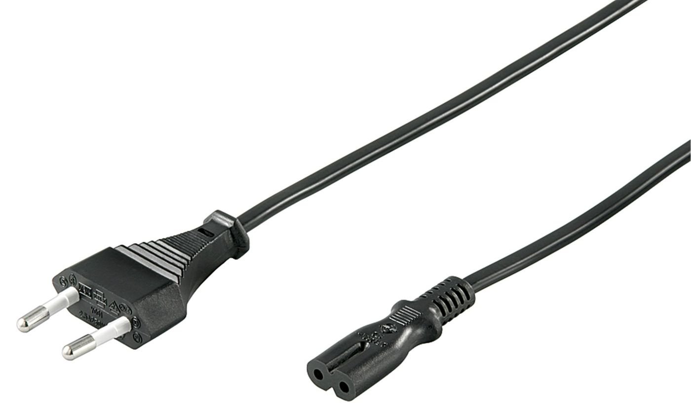 Img_25895434.jpg Power Cord CEE 7/16 - C7 1.8m Black, 2.5A, 250V H03VV-F2x0.75mm2 CU, Male-Female - Image 1