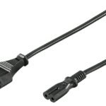 Power Cord Notebook 5m Black Black, 2.5A, 250V H03VVH2-F 2X0,75MM2