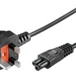 Power Cord UK - C5 2,0m Black Power UK Type G to C5, 13A  fuse H05VV-F3x0.75mm2 CU, Male-Female