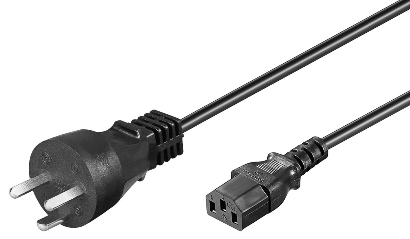 Img_25895458.jpg Power Cord DK 5m IEC320 EDB. Danish power plug, black H05VV-F 3Gx1mm2 - Image 1