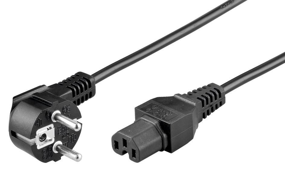 Img_25908552.jpg Power Cord CEE 7/7 - C15 2m Angled Schuko, Black, H05VV-F3x0.75mm2 CU, Male-Female - Image 1
