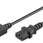Power Cord C13-C14 0.5m Black Extension Cable,10A/250V H05VV-F3x10.75mm2 CU, Female-Male