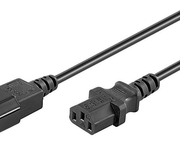 Power Cord C13 - C14 5m black Extension Cable,10A/250V H05VV-F3x1mm2 CU, Female-Male