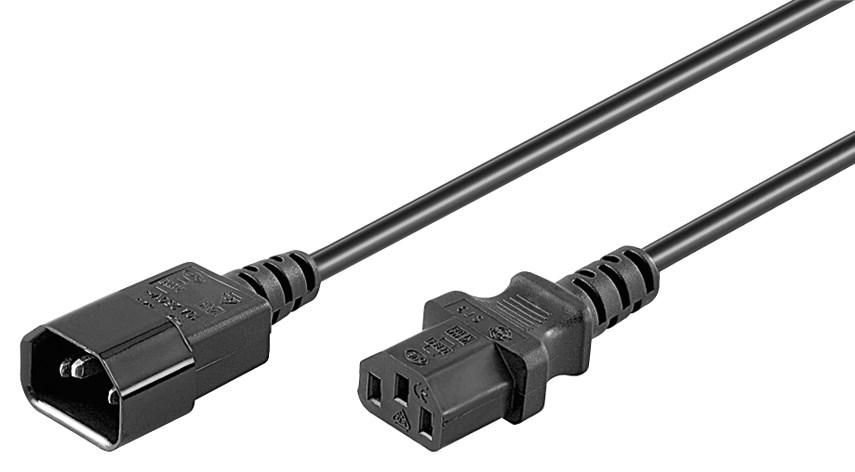 Img_25908559.jpg Power Cord C13 - C14 5m black Extension Cable,10A/250V H05VV-F3x1mm2 CU, Female-Male - Image 1