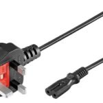 Power Cord UK Notebook C7 1.8m Type G, BS 1363 - IEC 320 C7 H03-VV-H2-F, 0.75 mm?, Black