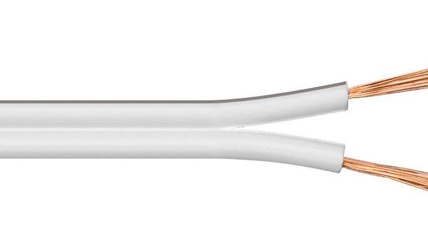 Speaker cable, 100m, 2x1,5mm?  white cable diameter 2 x 1,5  mm? CCA cable: 2x30/0,25 mm, outer: 3,1x6,5 mm .