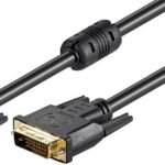 DVI-D 24+1-pin w. Ferrit, M-M Full HD 1080p, Dual Link, 2m  Black, HDTV Resolution max.: 2560 x 1600 Pixel, 60Hz