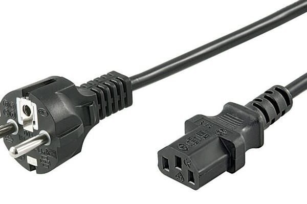 Power Cord CEE 7/7 - C13 1m Black, H05VV-F3x0.75mm2 CU, Male-Female