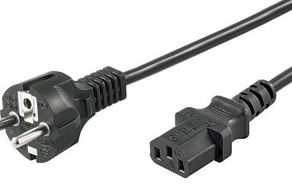 Power Cord CEE 7/7 - C13 1.8m Black, H05VV-F3x0.75mm2 CU, Male-Female
