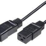 Power Cord C19 - C20 16A 1m Black, H05VV-F3x1.5mm2 CU, Female-Male