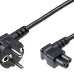 Power Cord CEE 7/7 - C5 1.8m With angled CEE7/7-C5 H05VV-F3x0.75mm2 CU, Male-Female