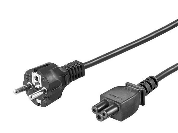 Power Cord CEE 7/7 - C5 1.8m Black, H05VV-F3x0.75mm2 CU, Male-Female