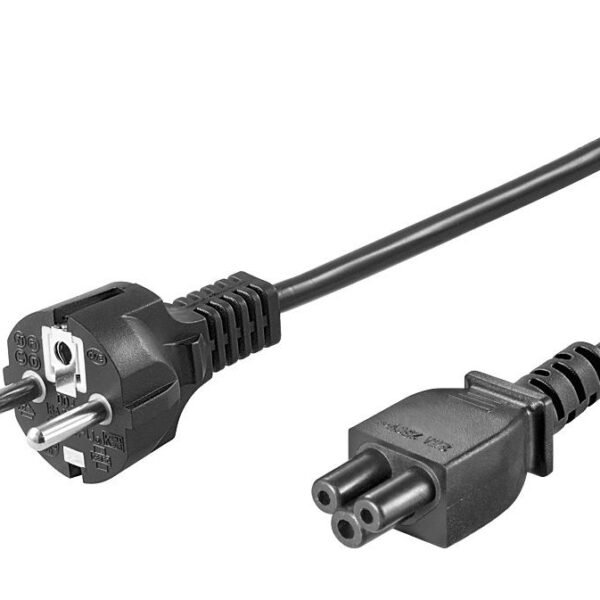 Power Cord CEE 7/7 - C5 1.8m Black, H05VV-F3x0.75mm2 CU, Male-Female