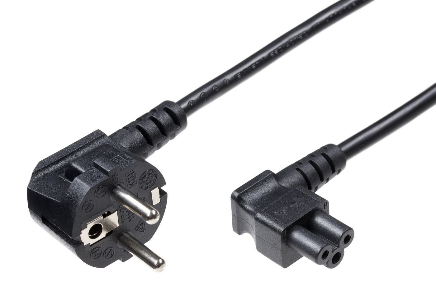 Img_25931100.jpg Power Cord CEE 7/7 - C5 5m Angled CEE7 and C5, Black, H05VV-F3x1mm2 CU, Male-Female - Image 1