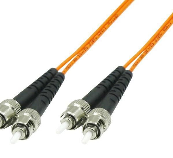 ST/UPC-ST/UPC 2m OM1 Fibre  Patch Cable MM Duplex  LSZH  OD: 2mm, 0.3dB Orange