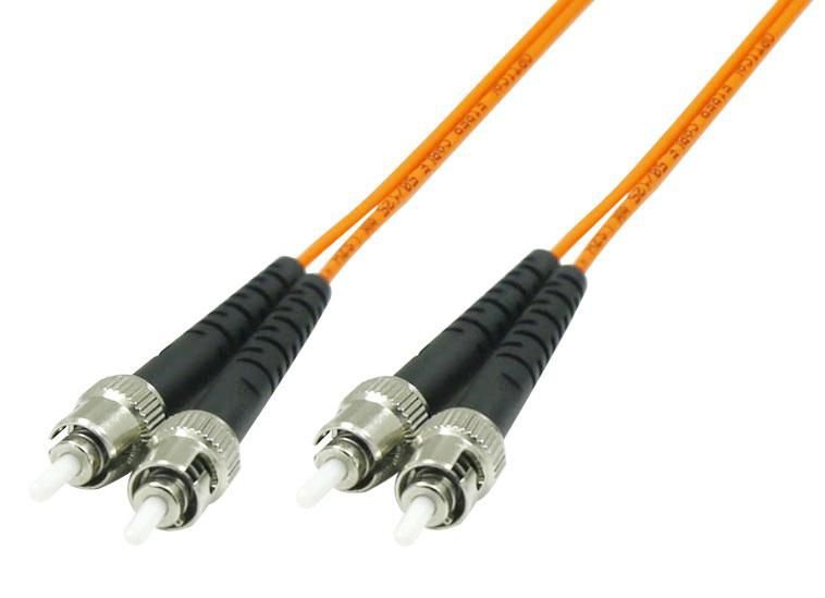 Img_25952349.jpg ST/UPC-ST/UPC 2m OM1 Fibre Patch Cable MM Duplex LSZH OD: 2mm, 0.3dB Orange - Image 1