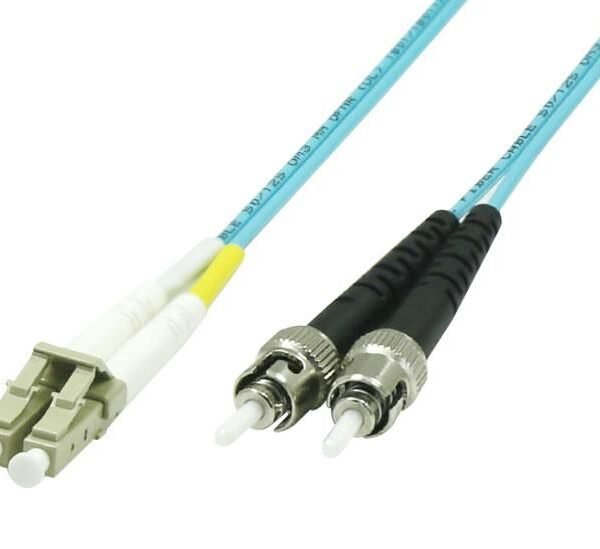 Fiber Patch Cable -  LC/UPC-ST/UPC 7m OM3 MM  Duplex LSZH OD: 2mm, 0.3dB Aqua