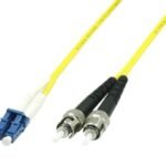 Fiber Patch Cable -  LC/UPC-ST/UPC 2m OS2 SM  Duplex LSZH OD: 2mm, 0.3db Yellow