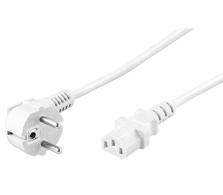 Img_25996018.jpg Power Cord 5m White IEC320 Angled Connector Schuko H05VV-F3G 1mm3 - Image 1