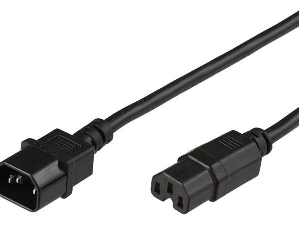Jumper Cable C14 - C15 0.5m Black, MAX. current: 10A H05VV-F3x1.5mm2 CU, Male-Female