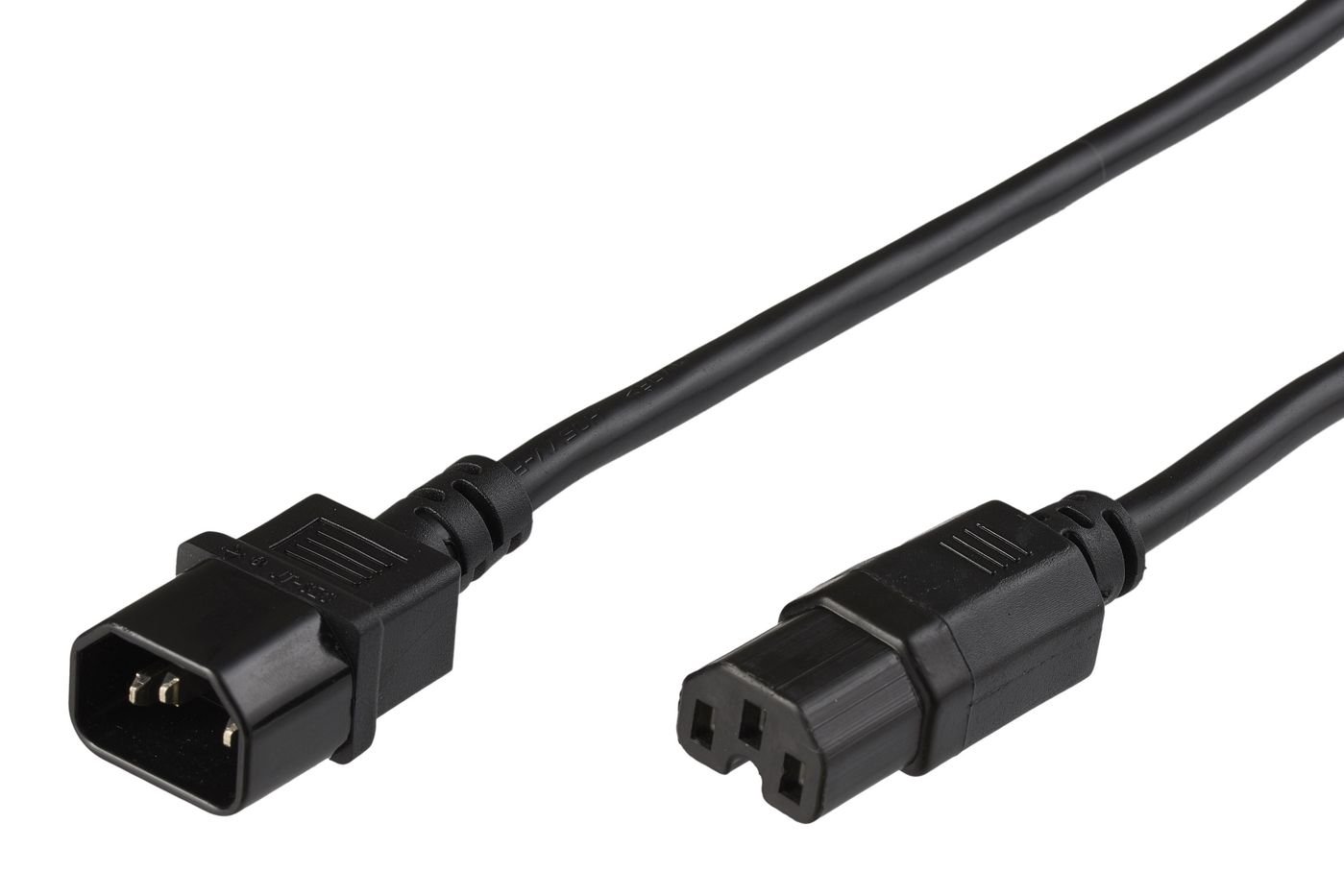 Img_25996021.jpg Jumper Cable C14 - C15 0.5m Black, MAX. current: 10A H05VV-F3x1.5mm2 CU, Male-Female - Image 1